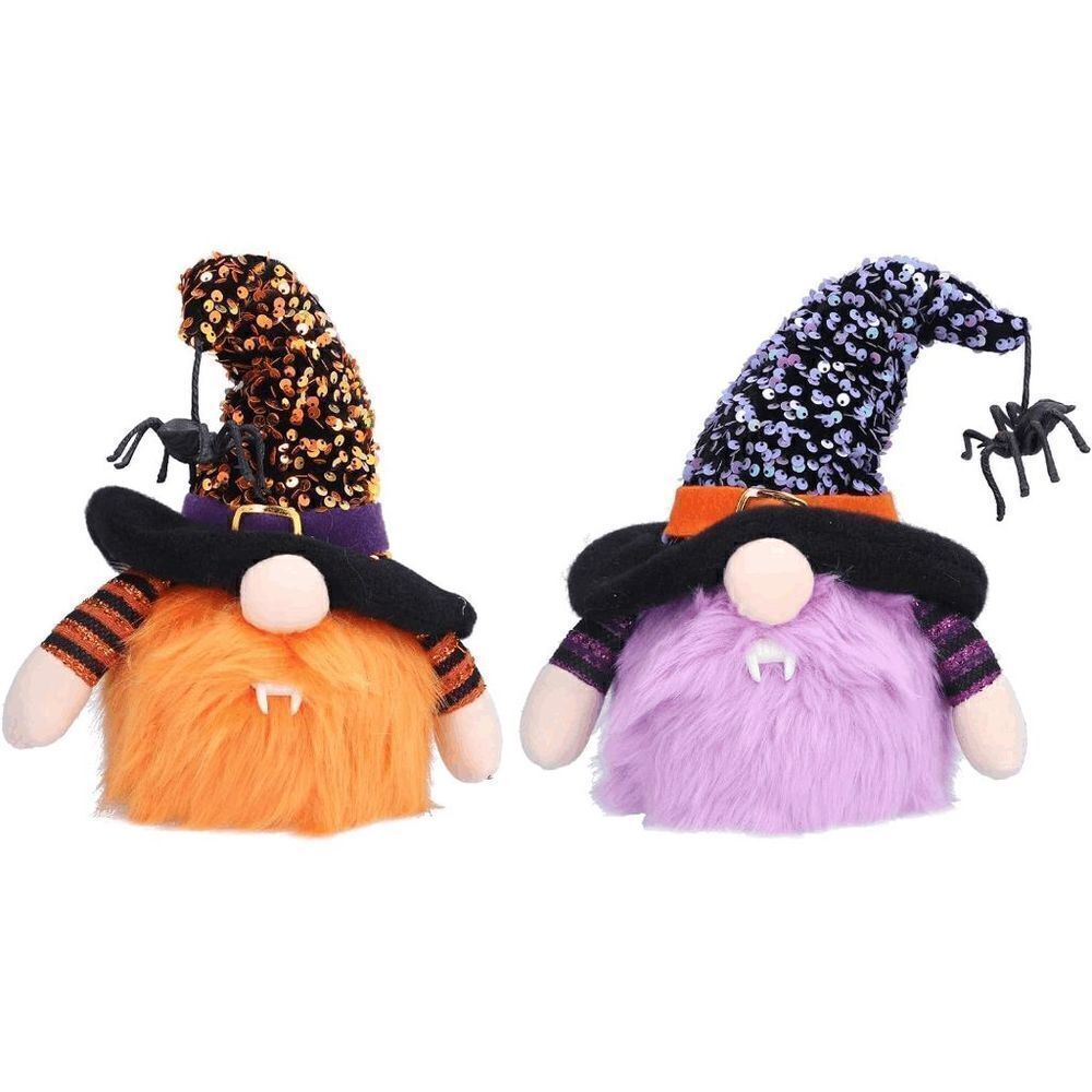 Halloween Gnomes Plush Decor Lighted Witch Gnome Doll Decorations for Halloween - Picture 2 of 8